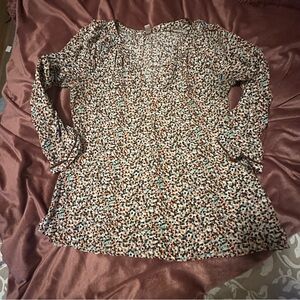 Esprit Brown and Tan Fitted Blouse